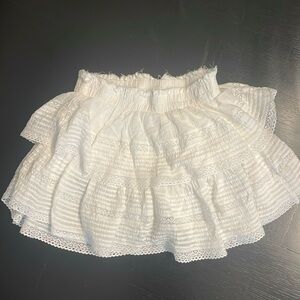 Aerie White Ruffle Skirt